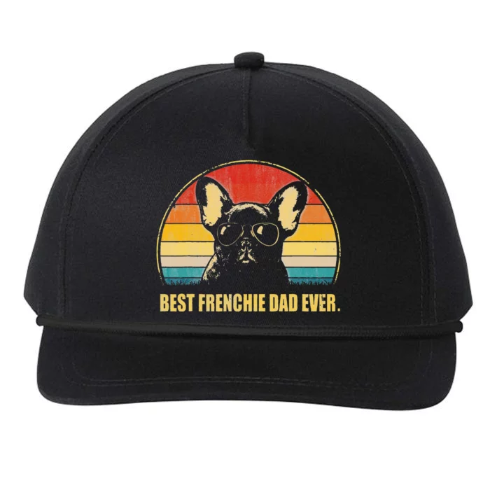 Vintage Best Frenchie Dad Ever Dog Lover For Fathers Day Snapback Five-Panel Rope Hat