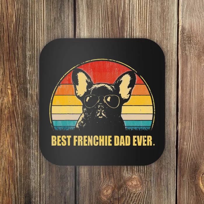 Vintage Best Frenchie Dad Ever Dog Lover For Fathers Day Coaster