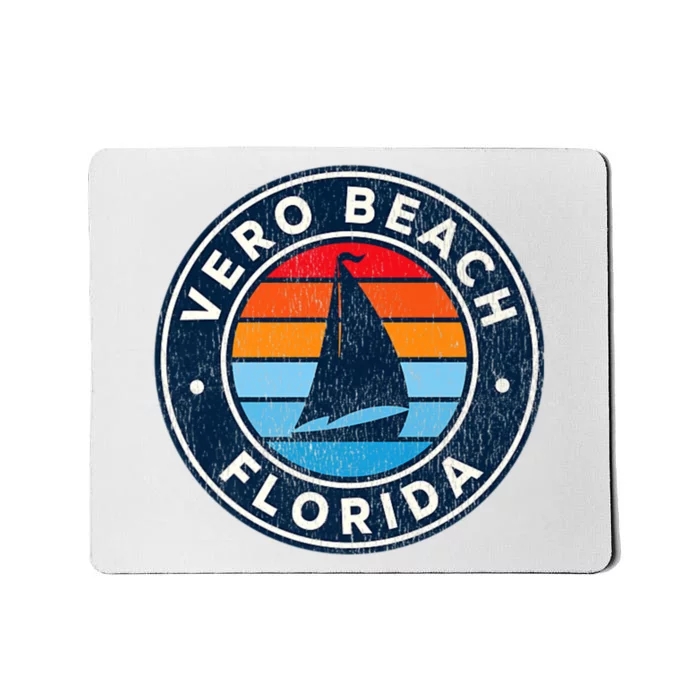 Vero Beach Florida Fl Vintage Sailboat Retro 70s Mousepad