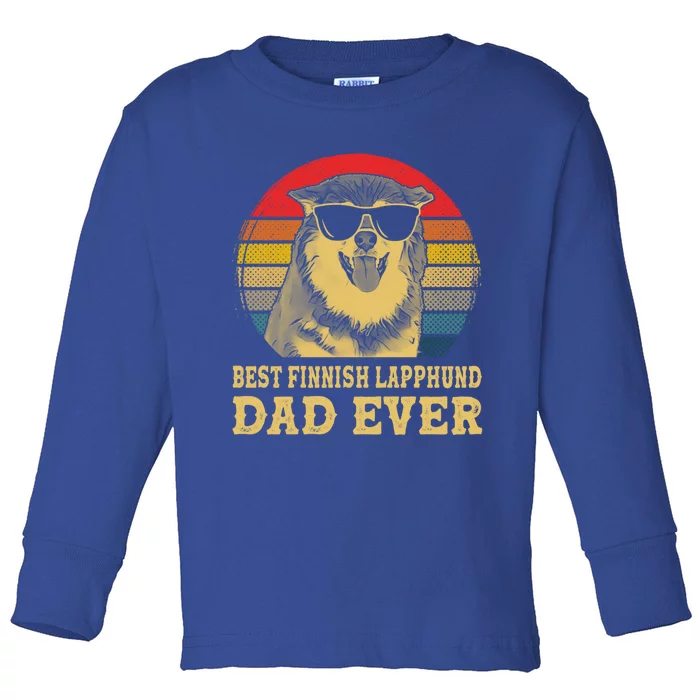 Vintage Best Finnish Lapphund Dad Ever Dog Lovers Gift Toddler Long Sleeve Shirt