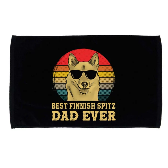 Vintage Best Finnish Spitz Dad Ever Dog Lovers Gift Microfiber Hand Towel