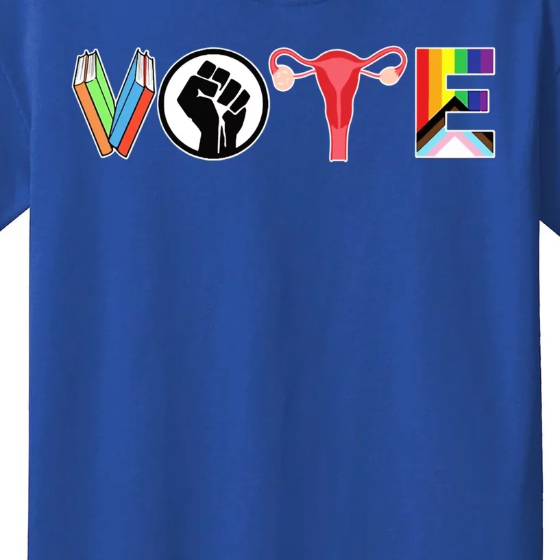 Vote Books Fist Ovaries Lgtbq Kids T-Shirt