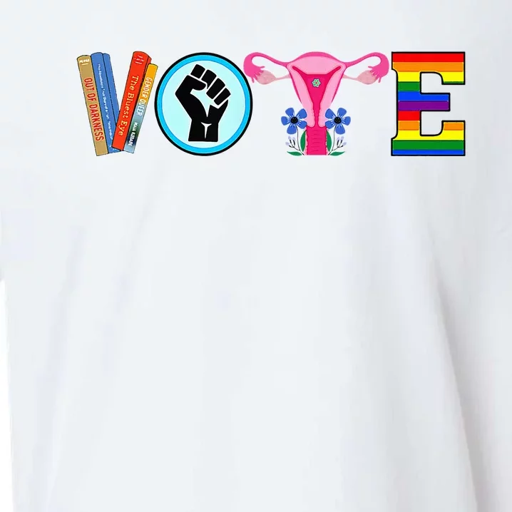 Vote Books Fist Ovaries Lgtbq Sueded Cloud Jersey T-Shirt