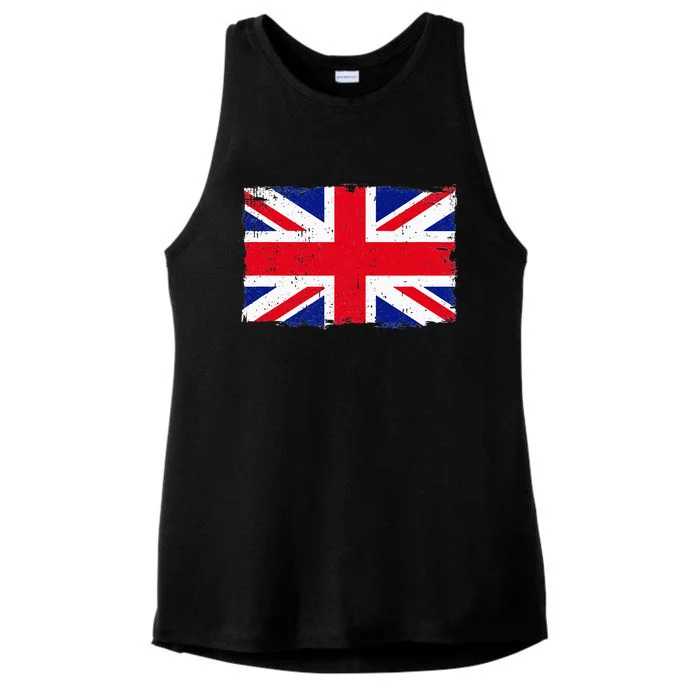 Vintage British Flag Heritage British Roots Ladies Tri-Blend Wicking Tank