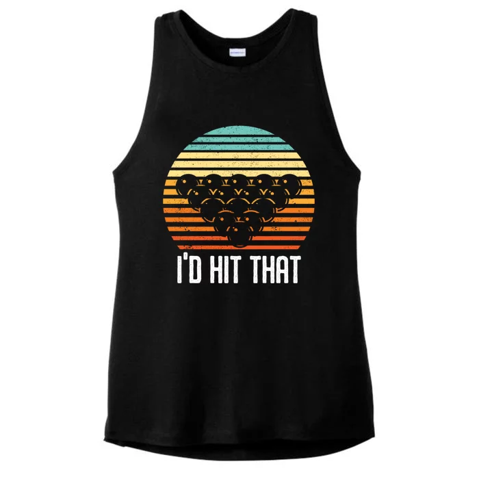 Vintage Billiards Funny Retro ID Hit That Pool Player Gift Ladies Tri-Blend Wicking Tank