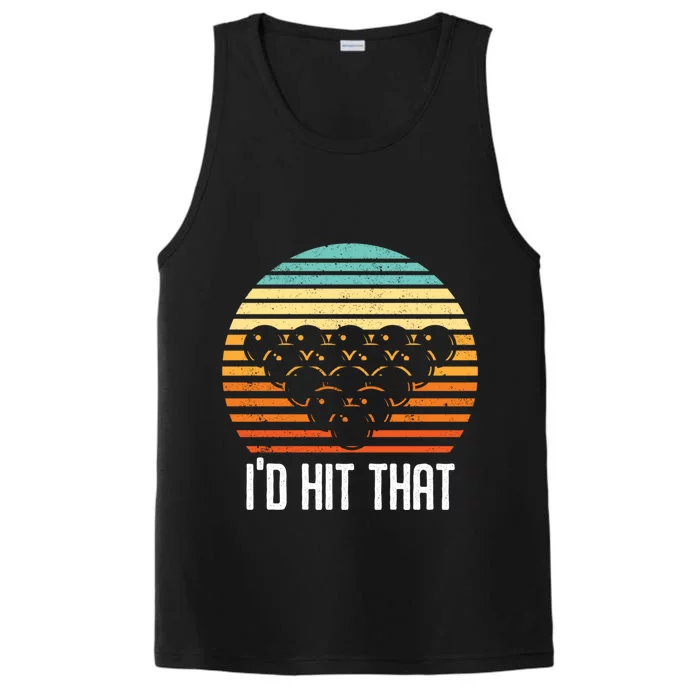 Vintage Billiards Funny Retro ID Hit That Pool Player Gift Performance Tank