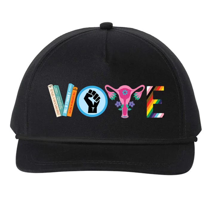 Vote Books Fist Ovaries Lgtbq Snapback Five-Panel Rope Hat