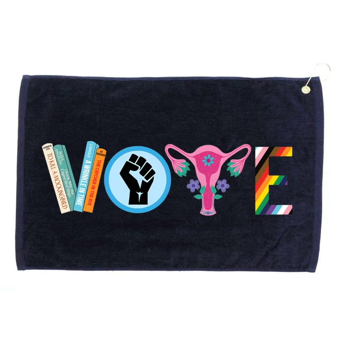 Vote Books Fist Ovaries Lgtbq Grommeted Golf Towel