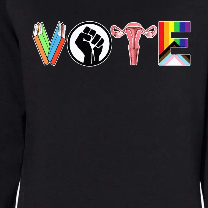 Vote Books Fist Ovaries Lgtbq Womens California Wash Sweatshirt