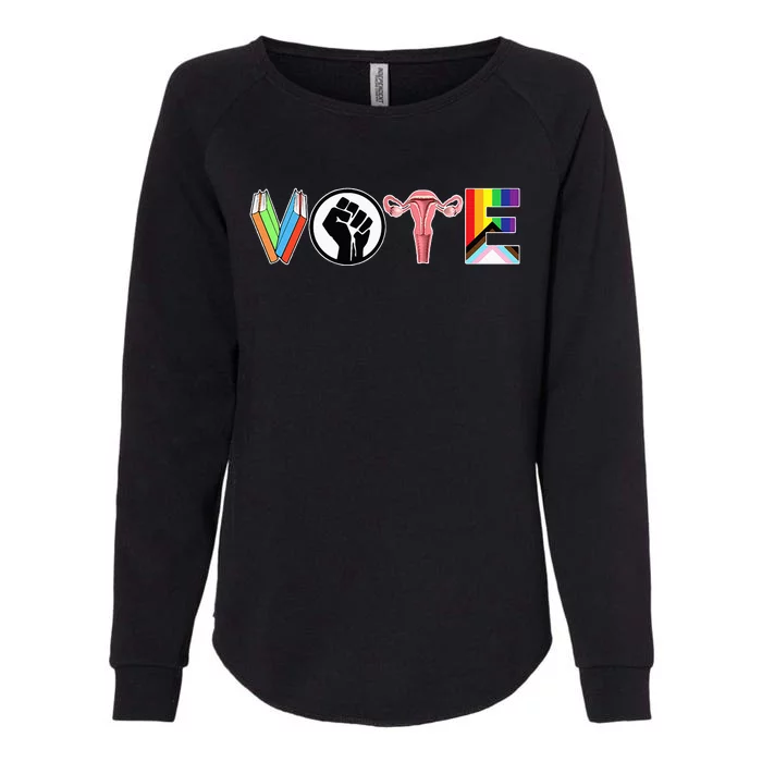 Vote Books Fist Ovaries Lgtbq Womens California Wash Sweatshirt