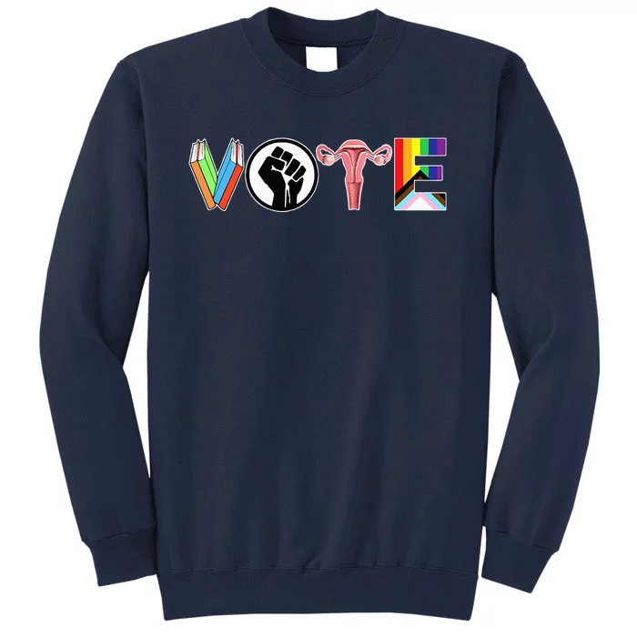 Vote Books Fist Ovaries Lgtbq Tall Sweatshirt