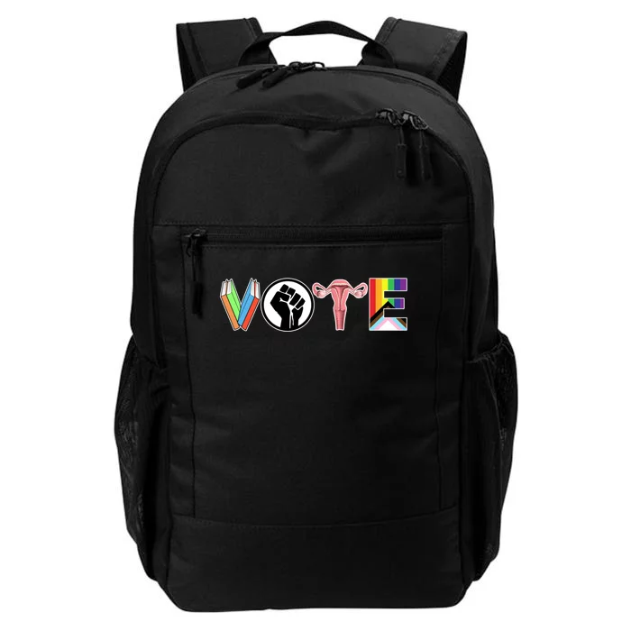 Vote Books Fist Ovaries Lgtbq Daily Commute Backpack