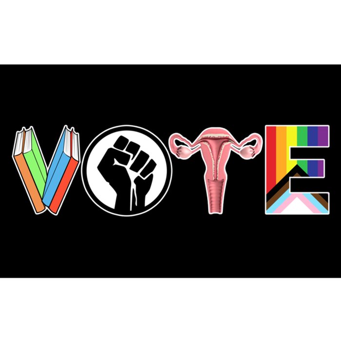 Vote Books Fist Ovaries Lgtbq Bumper Sticker