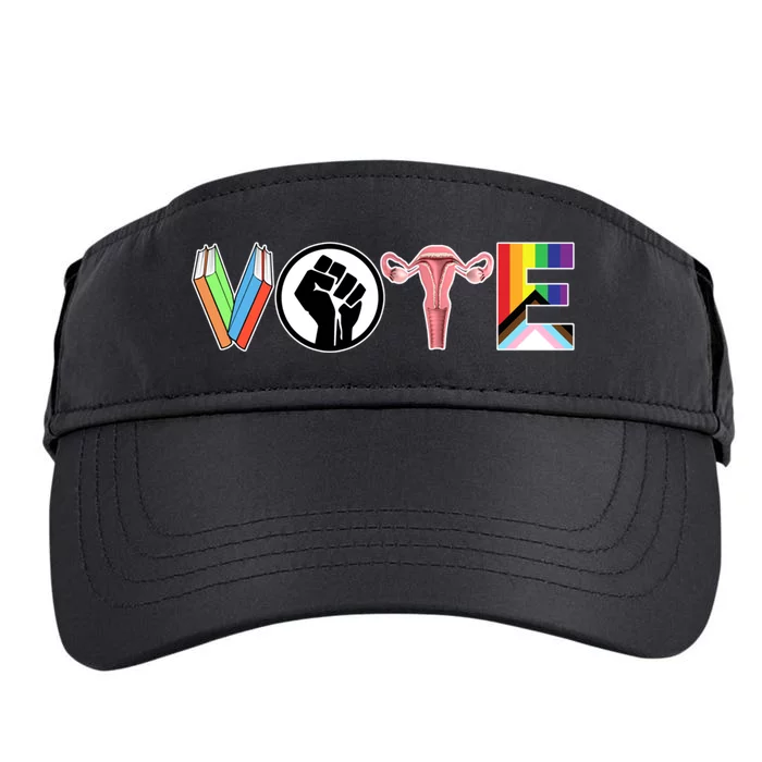 Vote Books Fist Ovaries Lgtbq Adult Drive Performance Visor