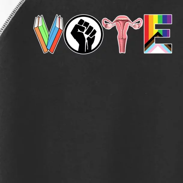 Vote Books Fist Ovaries Lgtbq Toddler Fine Jersey T-Shirt