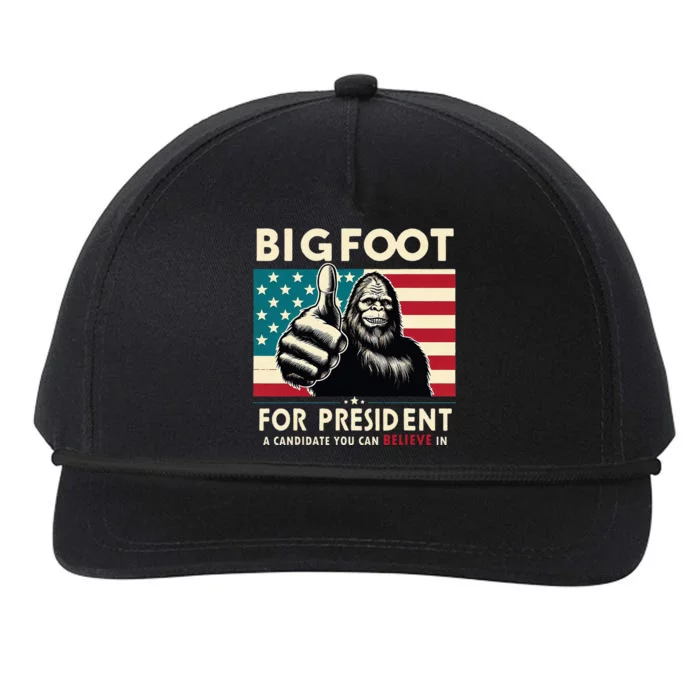 Vote Bigfoot For President 2024 Funny Election Snapback Five-Panel Rope Hat