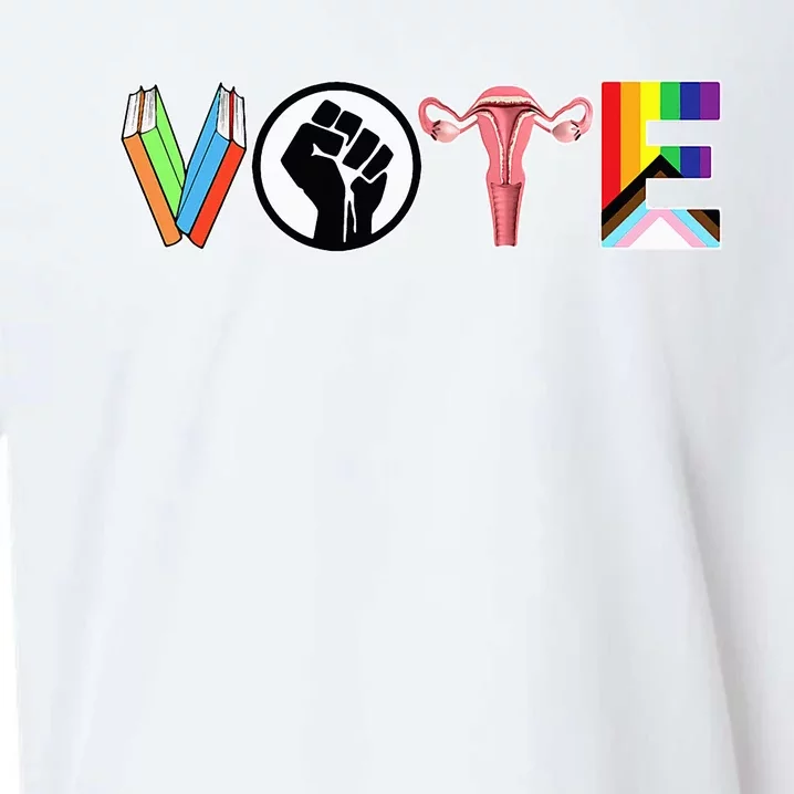 Vote Books Fist Ovaries Lgtbq Sueded Cloud Jersey T-Shirt