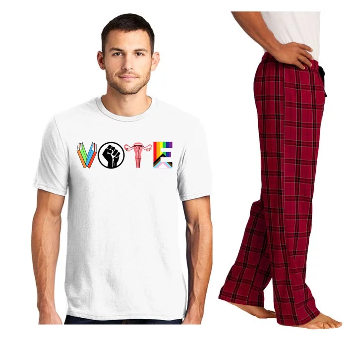 Vote Books Fist Ovaries Lgtbq Pajama Set