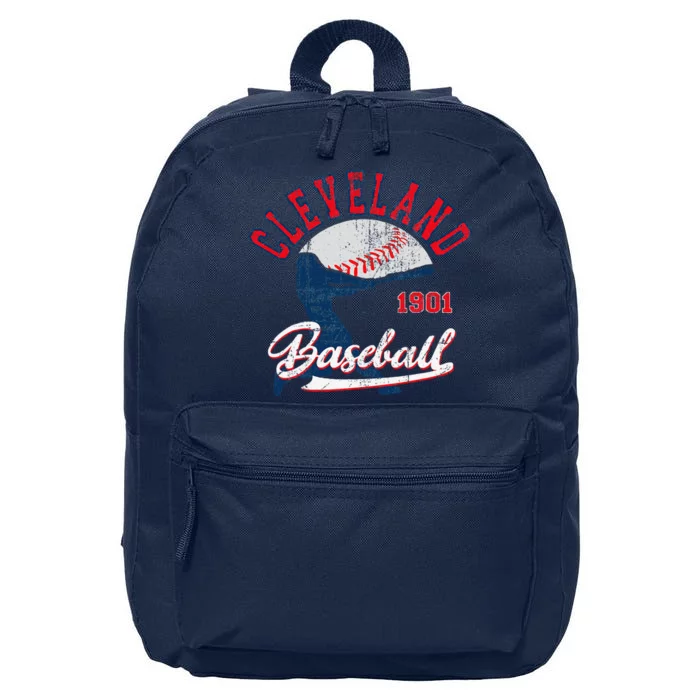 Vintage Batter Game Day Cleveland Baseball 16 in Basic Backpack