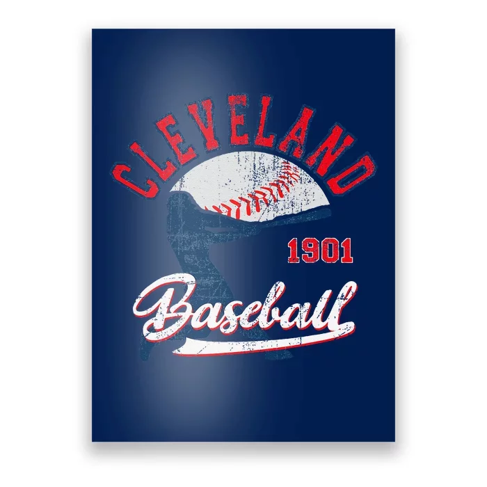 Vintage Batter Game Day Cleveland Baseball Poster