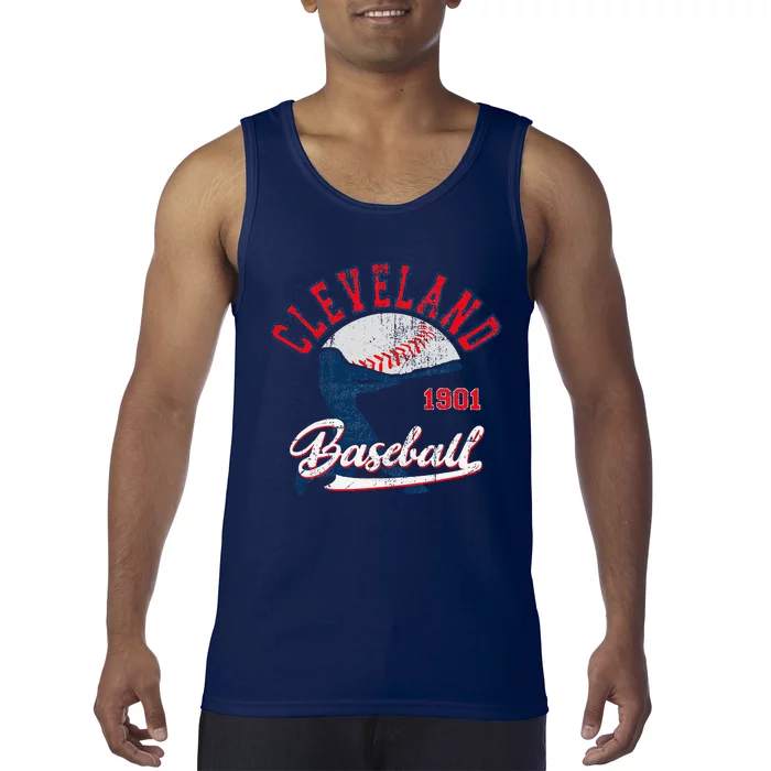 Vintage Batter Game Day Cleveland Baseball Tank Top