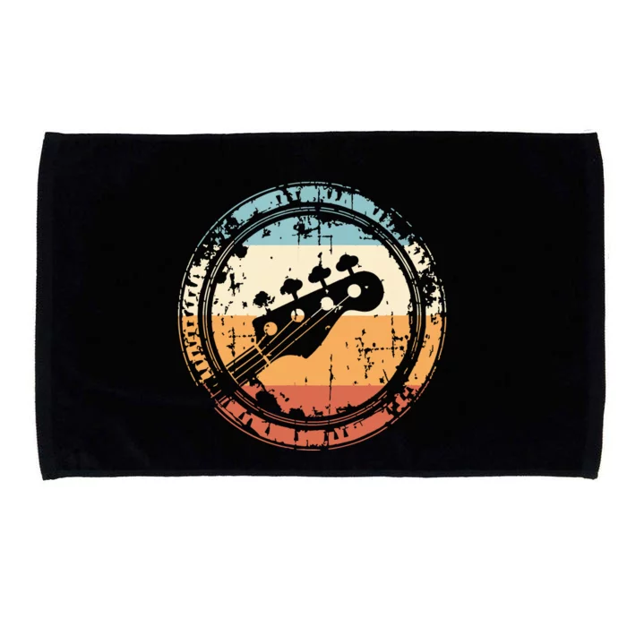 Vintage Bass Guitar Headstock For Bassist And Bass Player Microfiber Hand Towel