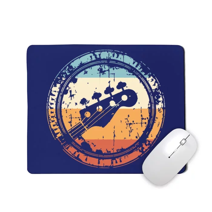 Vintage Bass Guitar Headstock For Bassist And Bass Player Mousepad