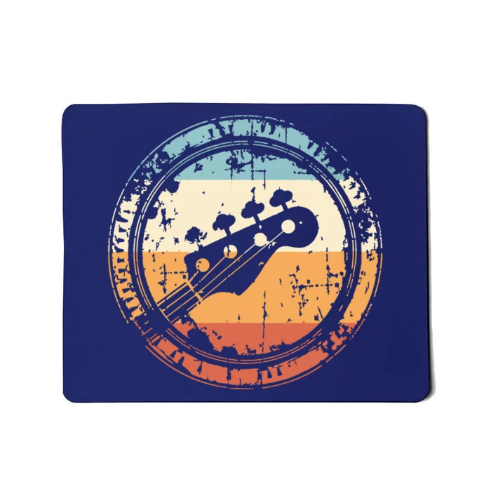 Vintage Bass Guitar Headstock For Bassist And Bass Player Mousepad