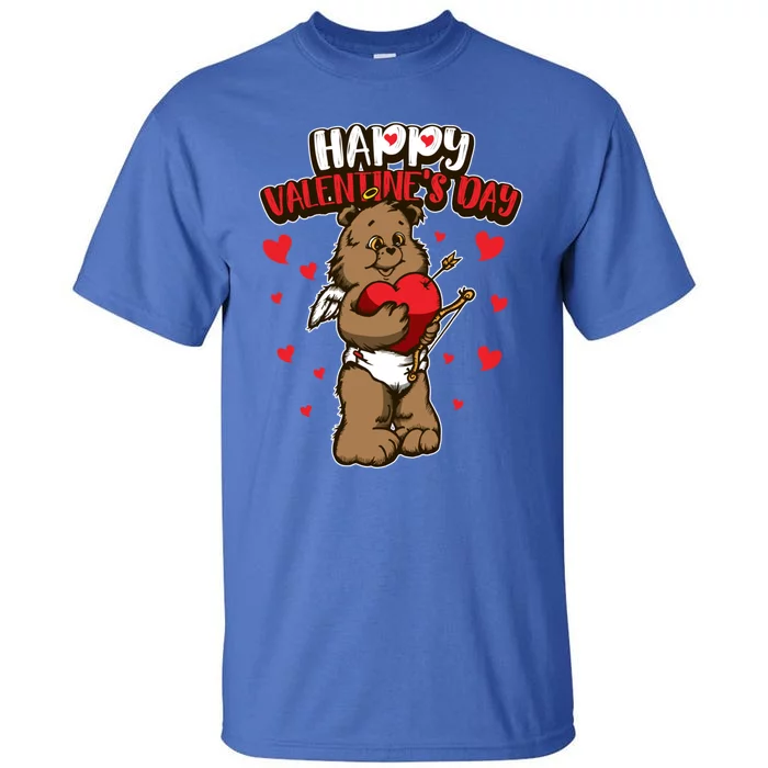 Valentine's Bear Gift Sweet Cupid Animals Gift Tall T-Shirt