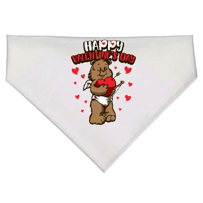 Valentine's Bear Gift Sweet Cupid Animals Gift USA-Made Doggie Bandana