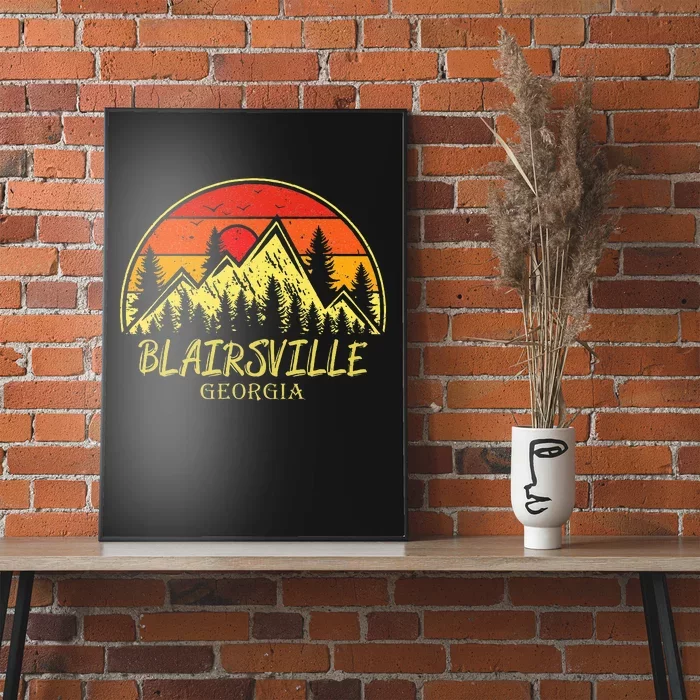 Vintage Blairsville Georgia GA Mountains Hiking Souvenir Poster