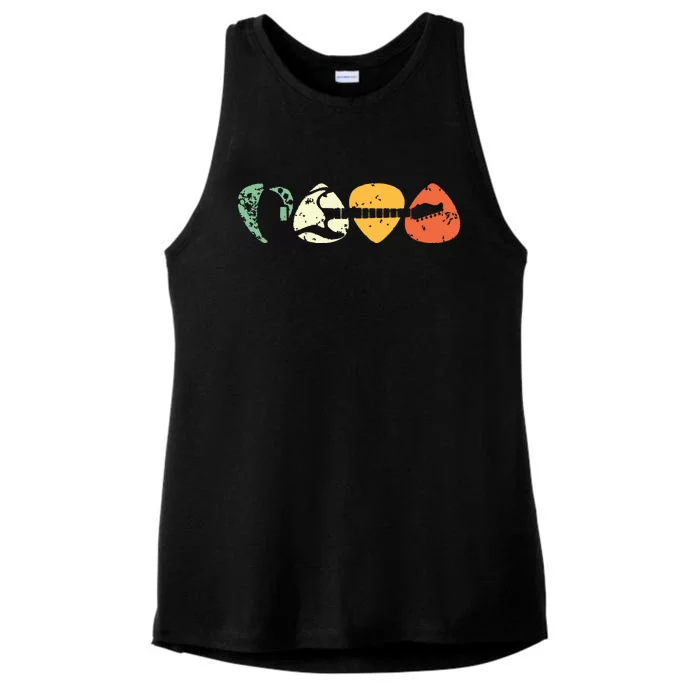 Vintage Bass Guitar Pick Guitarist Guitar Player Men Gift Ladies Tri-Blend Wicking Tank