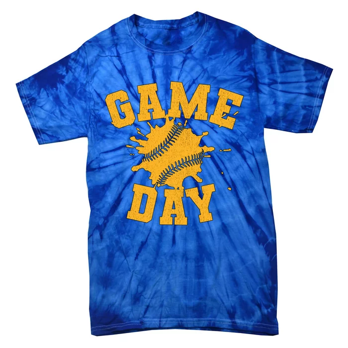 Vintage Baseball Game Day Script Meaningful Gift Tie-Dye T-Shirt