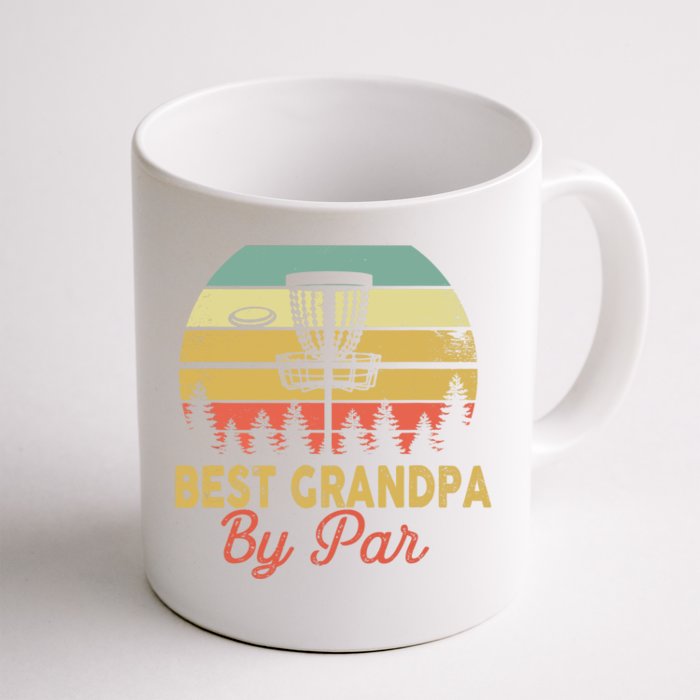 Vintage Best Grandpa By Par Disc Golf Gift Dad Fathers Papa Front & Back Coffee Mug