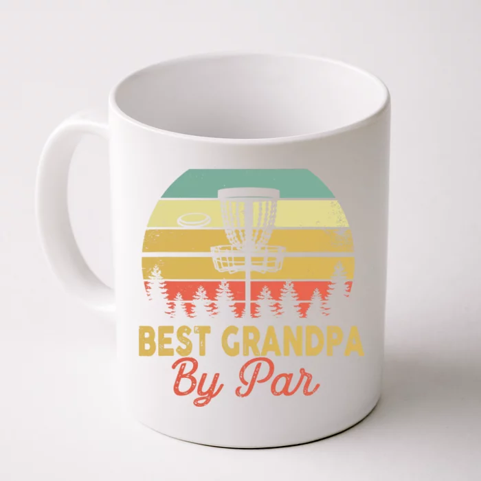 Vintage Best Grandpa By Par Disc Golf Gift Dad Fathers Papa Front & Back Coffee Mug