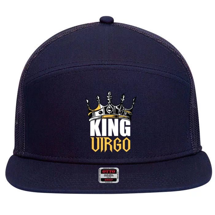 Virgo Birthday Gifts King Virgo Zodiac 7 Panel Mesh Trucker Snapback Hat