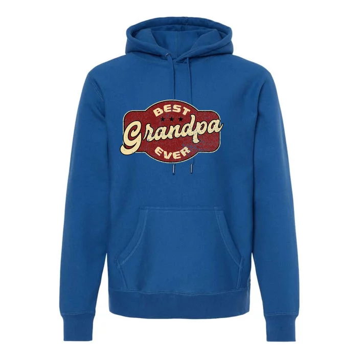 Vintage Best Grandpa Ever Premium Hoodie