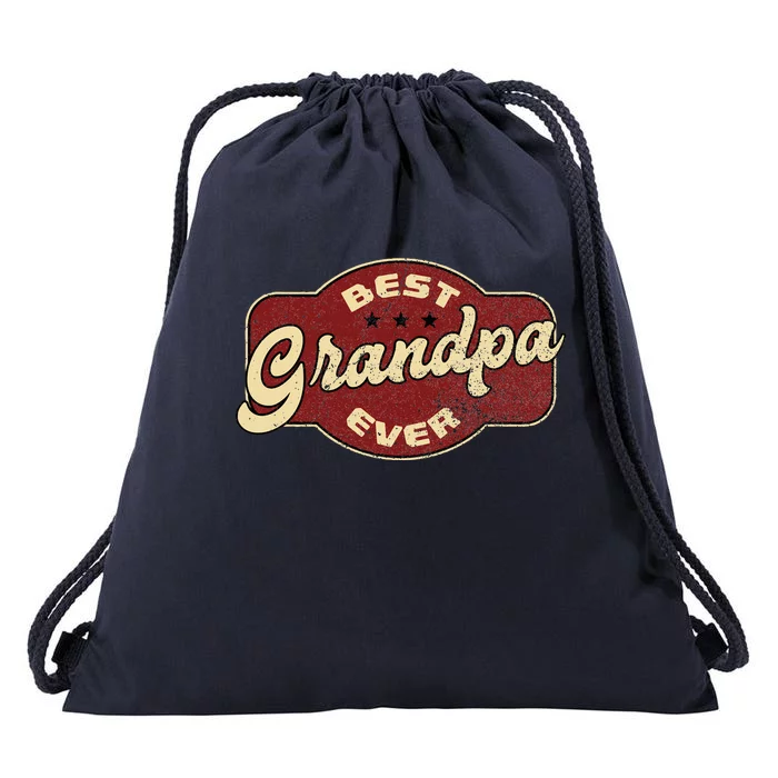 Vintage Best Grandpa Ever Drawstring Bag