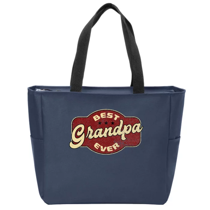 Vintage Best Grandpa Ever Zip Tote Bag