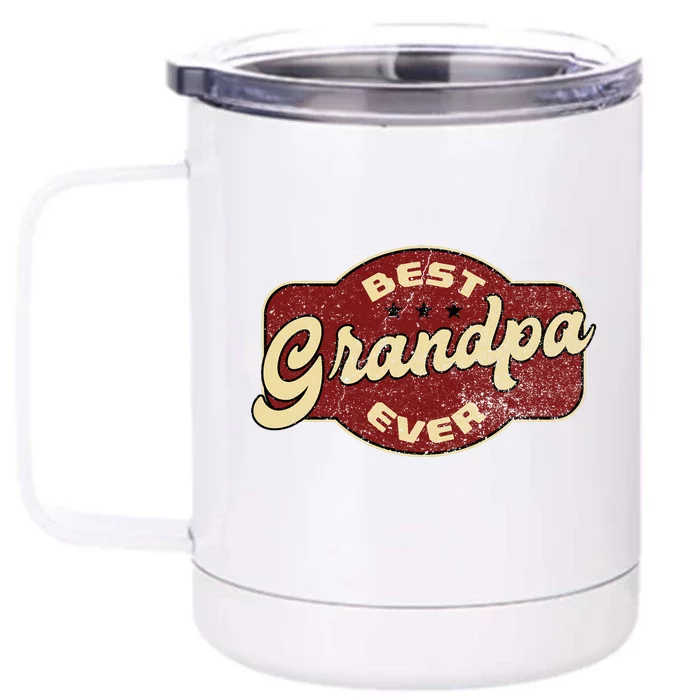 Vintage Best Grandpa Ever Front & Back 12oz Stainless Steel Tumbler Cup