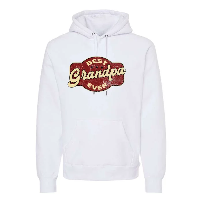 Vintage Best Grandpa Ever Premium Hoodie