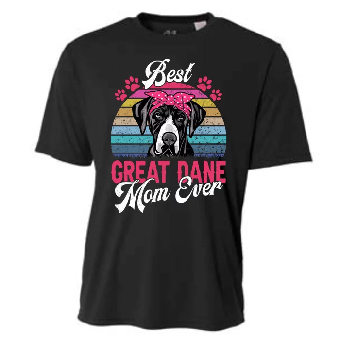 Vintage Best Great Dane Mom Ever Funny Gift Cooling Performance Crew T-Shirt