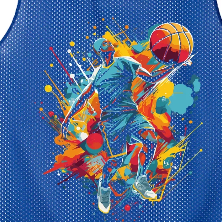 Vibrant Basketball Gift Graphic Game Day Gift Gift Mesh Reversible Basketball Jersey Tank