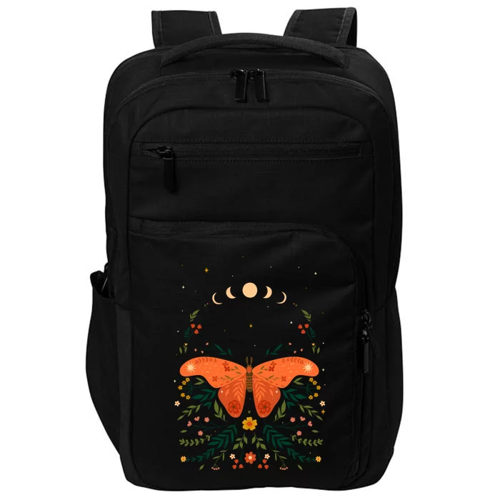 Vintage Boho Garden Moon Moth Impact Tech Backpack