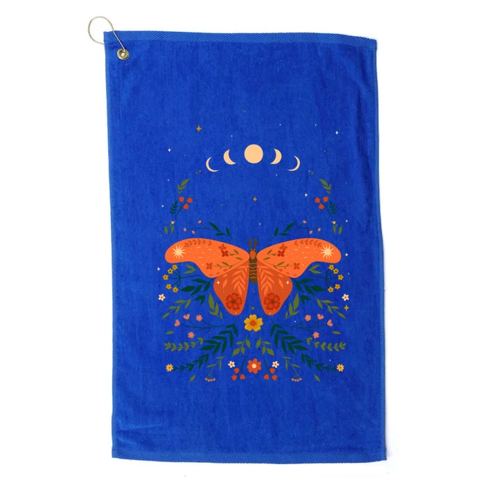 Vintage Boho Garden Moon Moth Platinum Collection Golf Towel