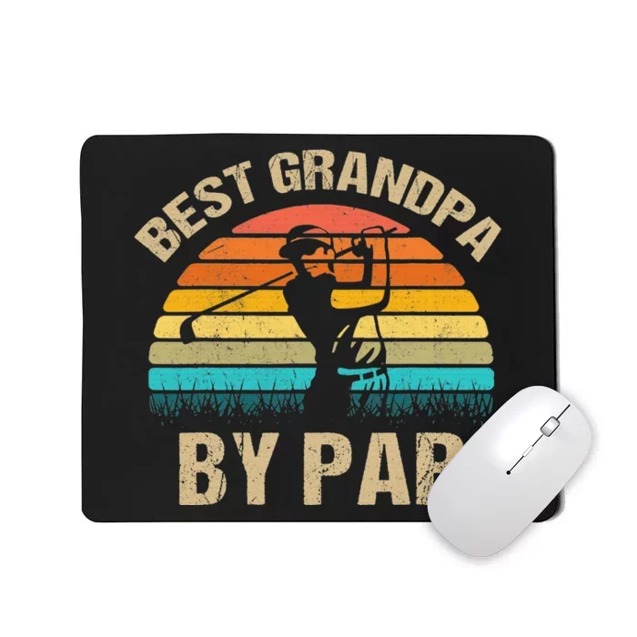 Vintage Best Grandpa By Par Family Golfer Golf Lover Mousepad