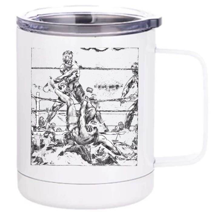 Vintage Boxer Gift Boxing Gloves Boxing Coach Gift Front & Back 12oz Stainless Steel Tumbler Cup