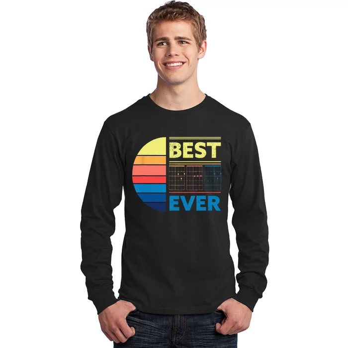 Vintage Best Guitar Dad Ever Chords Best fahter Guitar Long Sleeve Shirt