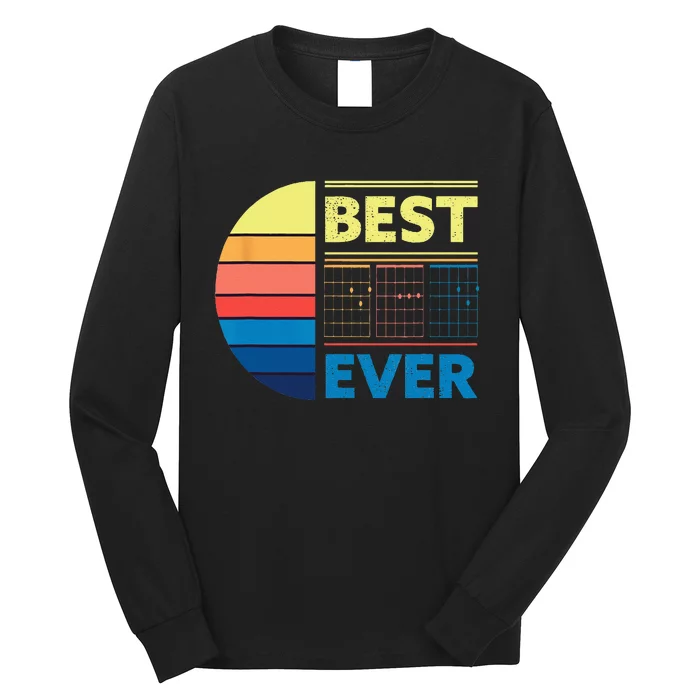 Vintage Best Guitar Dad Ever Chords Best fahter Guitar Long Sleeve Shirt