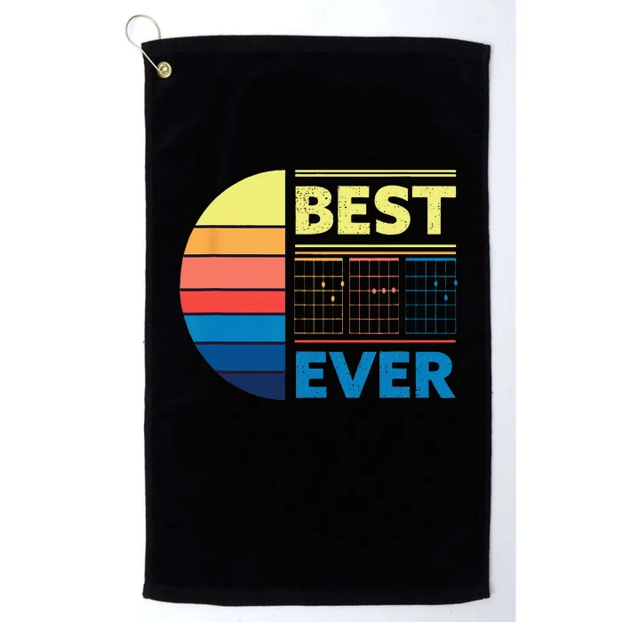 Vintage Best Guitar Dad Ever Chords Best fahter Guitar Platinum Collection Golf Towel